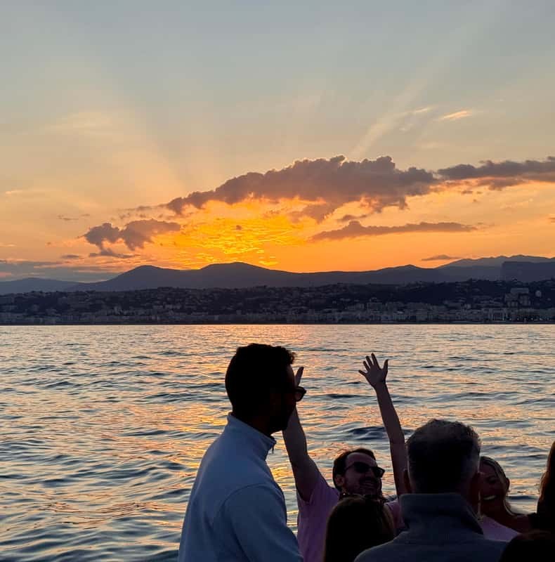 Nice: Sunset Boat Tour with Wine and Local Snacks